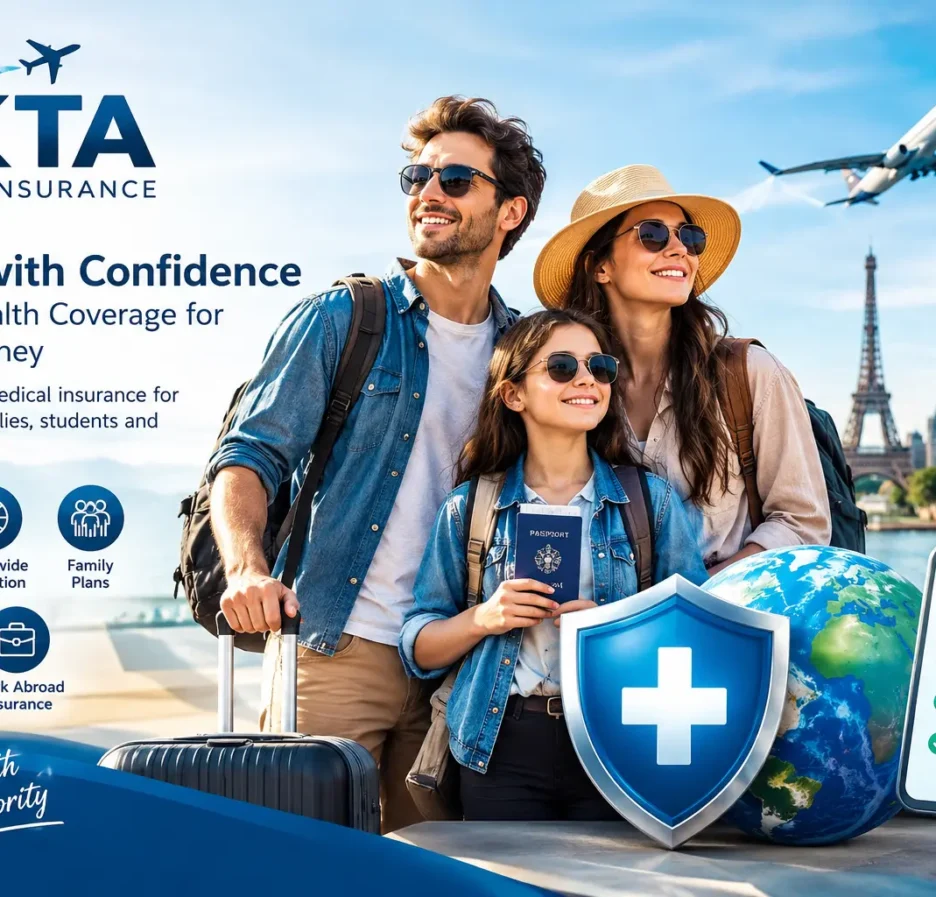 EKTA Travel Insurance providing worldwide travel medical coverage for families, students, and workers abroad